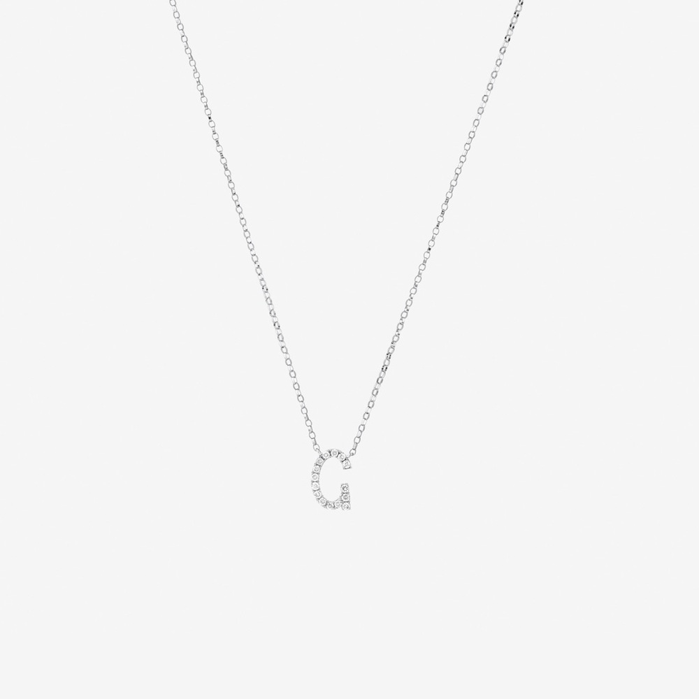 Michael Hill G Initial Necklace with 0.10 Carat of diamond in 10kt white gold